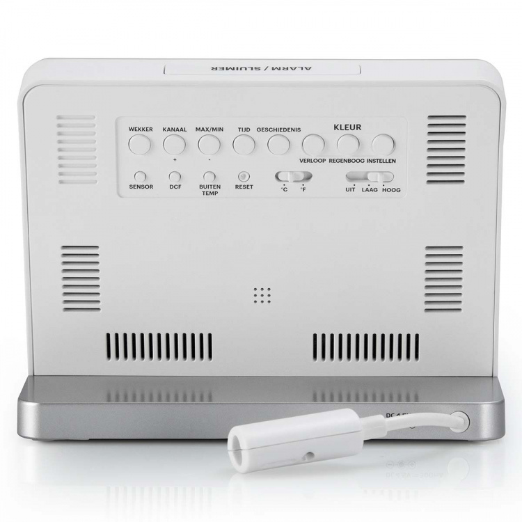 Buienradar Værstasjon med trådløs utendørssensor og stort, tydelig display