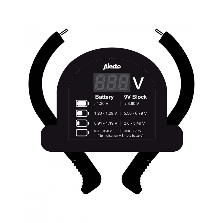 Alecto Batteritester for AA-AAA-C-D-9V (PP3)-knappcelle Alecto Batteritester for AA-AAA-C-D-9V (PP3)-knappcelle