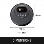 Lenco Discman med DAB Bluetooth® og TFT i farger Svart Lenco Discman med DAB Bluetooth® og TFT i farger Svart
