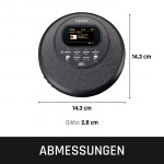 Lenco Discman med DAB Bluetooth® og TFT i farger Svart Lenco Discman med DAB Bluetooth® og TFT i farger Svart