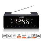 Lenco Klokkeradio med nattlys