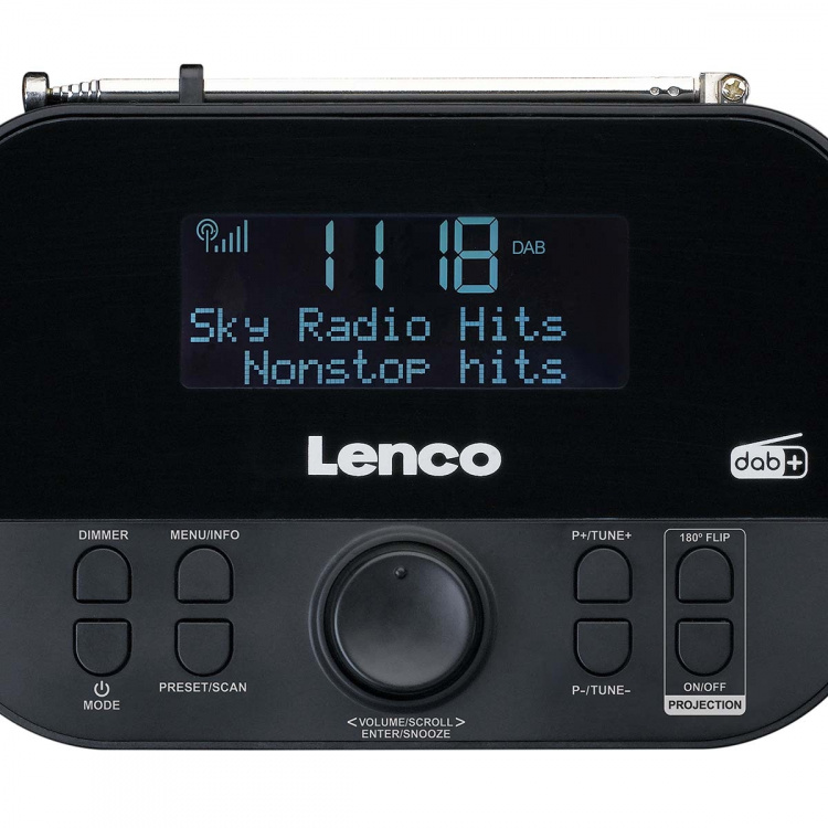 Lenco DAB+, FM-klokkeradio med projeksjon Lenco DAB+, FM-klokkeradio med projeksjon