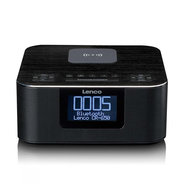 Lenco Stereoklokkeradio med DAB+ FM Bluetooth® trådløs lading Lenco Stereoklokkeradio med DAB+ FM Bluetooth® trådløs lading