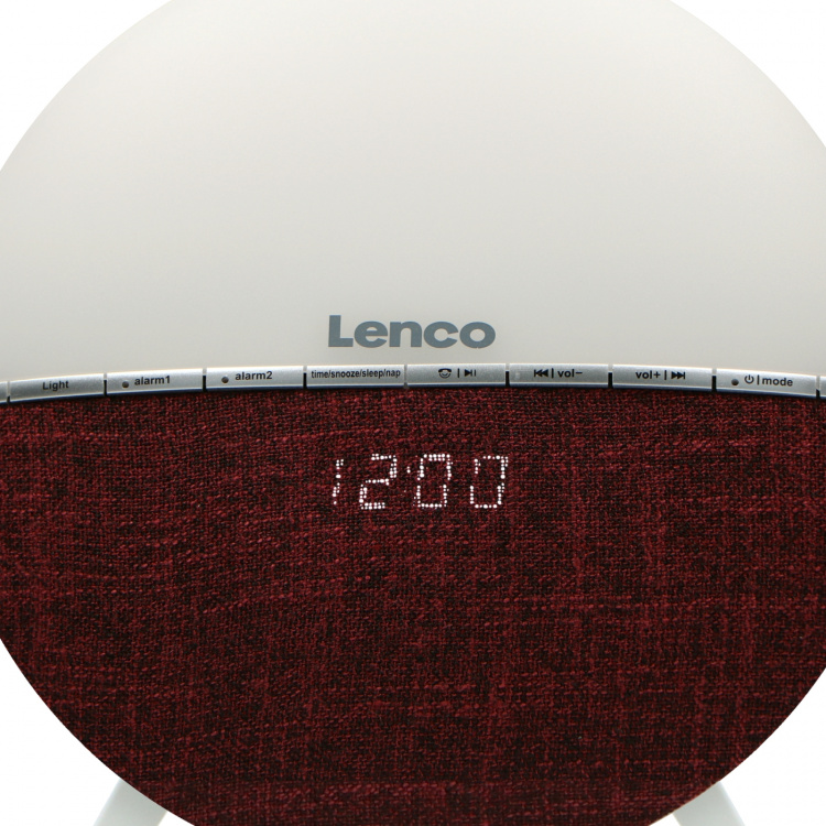 Lenco FM vekkerklokkeradio - Wake up light med Bluetooth® Red Lenco FM vekkerklokkeradio - Wake up light med Bluetooth® Red
