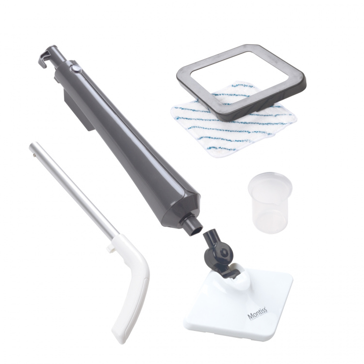 Montiss Steam Mop Grey 350 ml med 4 m ledning og 4 tilbehør