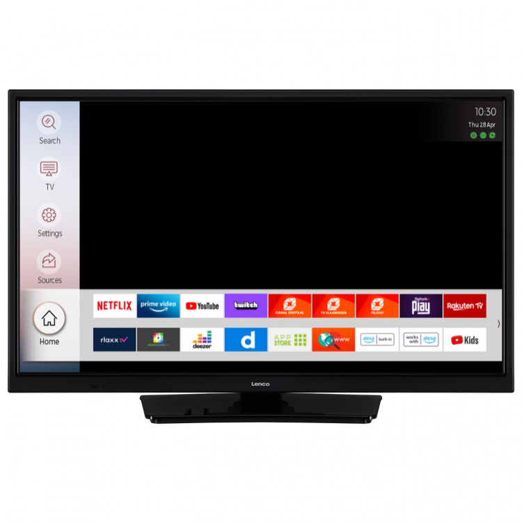Lenco 24 tommers Smart HD LED TV Bluetooth® DVD-spiller 12V Svart