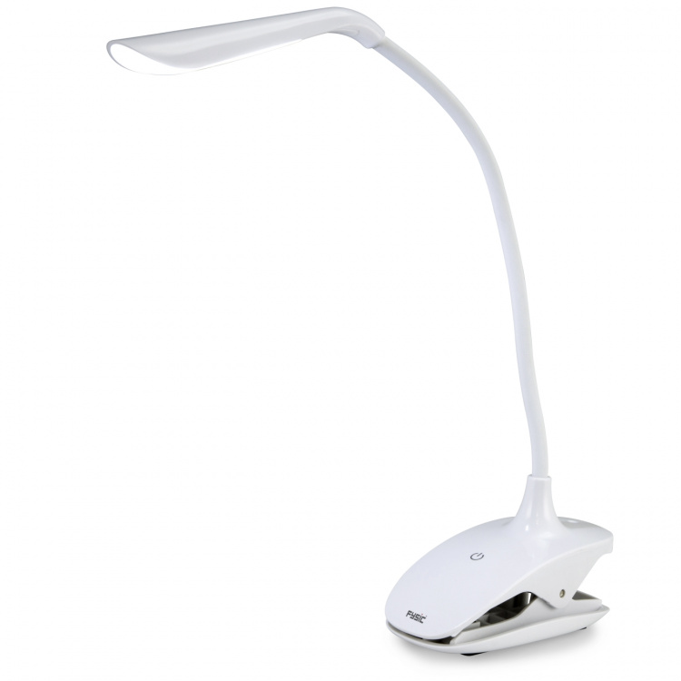 Fysic Oppladbar LED-lampe med klemme Hvit Fysic Oppladbar LED-lampe med klemme Hvit