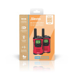 Alecto Sett med 2 walkie talkies med rekkevidde på opptil 7 kilometer Rød / svart
