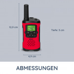 Alecto Sett med 2 walkie talkies med rekkevidde på opptil 7 kilometer Rød / svart