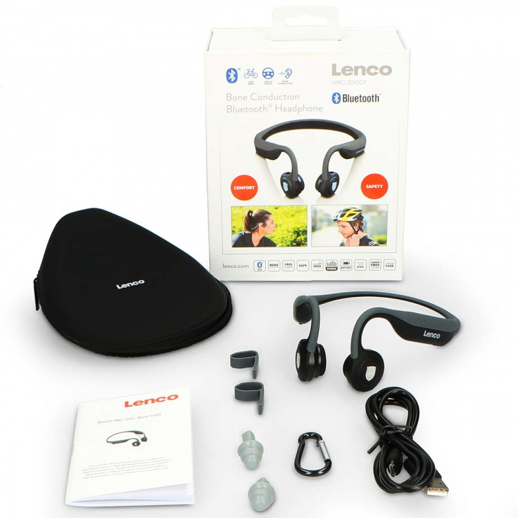 Lenco Bone Conduction Bluetooth-hodetelefoner Svart