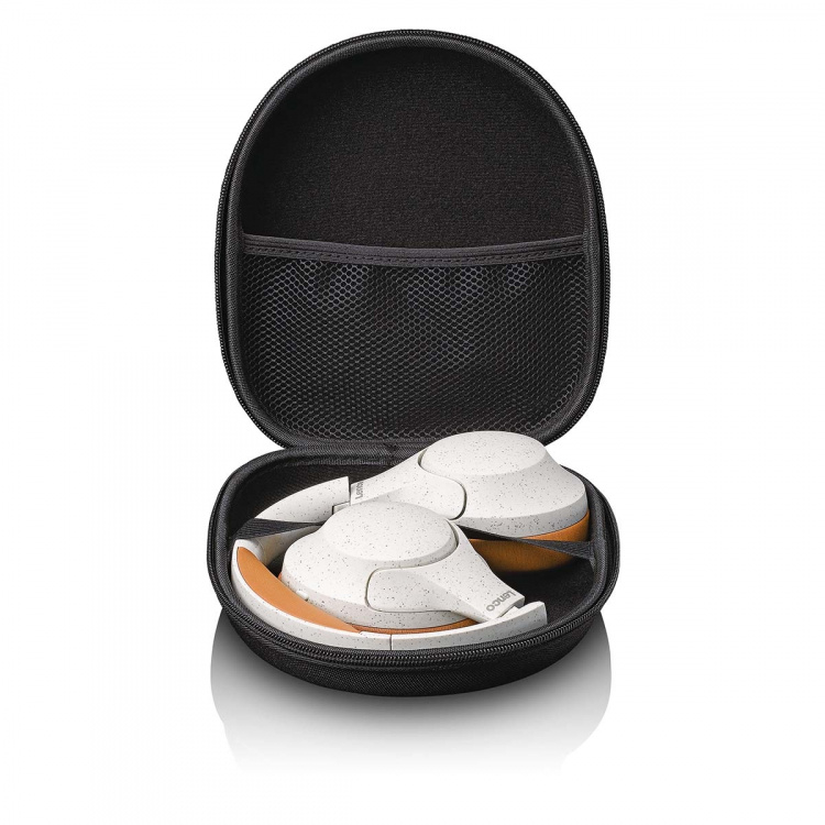 Lenco Trådløse Bluetooth®-hodetelefoner med aktiv støyreduksjon og innebygde mikrofoner Grå / Hvit Lenco Trådløse Bluetooth®-hodetelefoner med aktiv støyreduksjon og innebygde mikrofoner Grå / Hvit