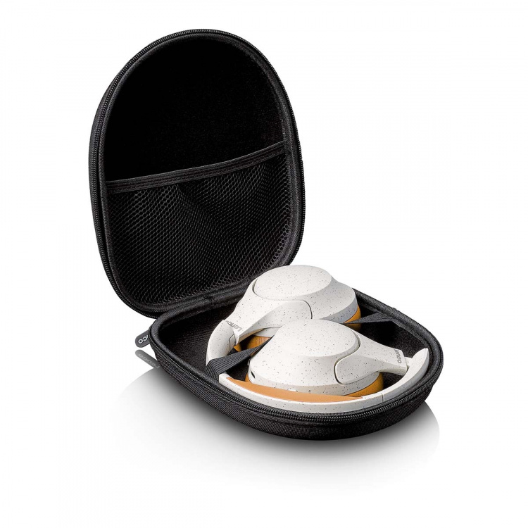 Lenco Trådløse Bluetooth®-hodetelefoner med aktiv støyreduksjon og innebygde mikrofoner Grå / Hvit Lenco Trådløse Bluetooth®-hodetelefoner med aktiv støyreduksjon og innebygde mikrofoner Grå / Hvit