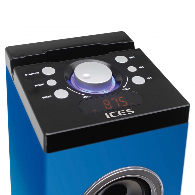 ICES Speakertower med Bluetooth®, PLL FM-radio, USB og SD-spiller