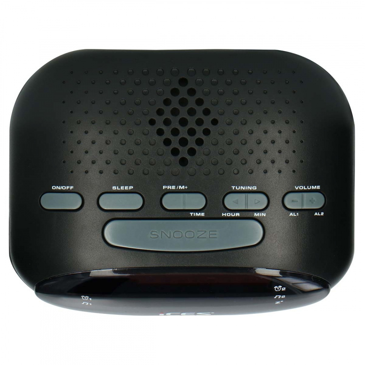 ICES Klokkeradio Svart