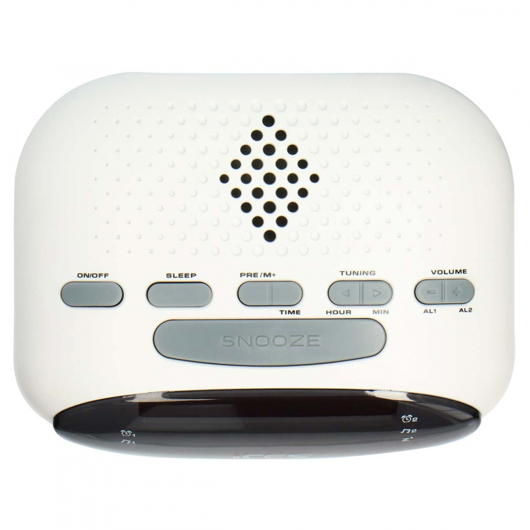 ICES Klokkeradio Hvit