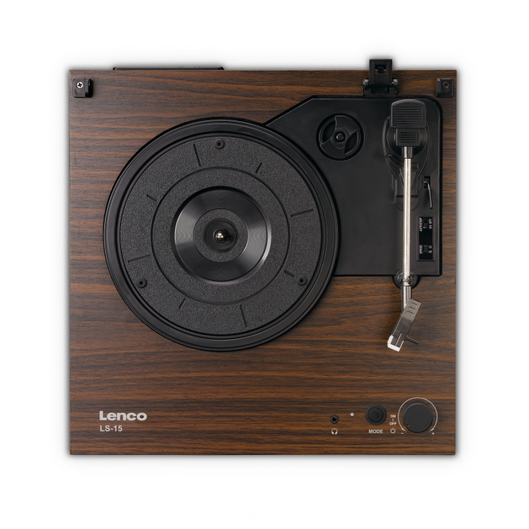 Lenco Platespiller med Bluetooth®, to innebygde høyttalere og AT3600L-kassett Wood