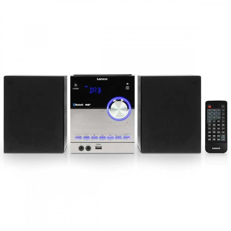 Lenco Micro-apparat med DAB+/FM/CD/Bluetooth® & USB-spiller - Svart Lenco Micro-apparat med DAB+/FM/CD/Bluetooth® & USB-spiller - Svart