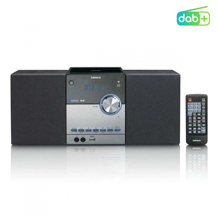 Lenco Micro-apparat med DAB+/FM/CD/Bluetooth® & USB-spiller - Svart Lenco Micro-apparat med DAB+/FM/CD/Bluetooth® & USB-spiller - Svart