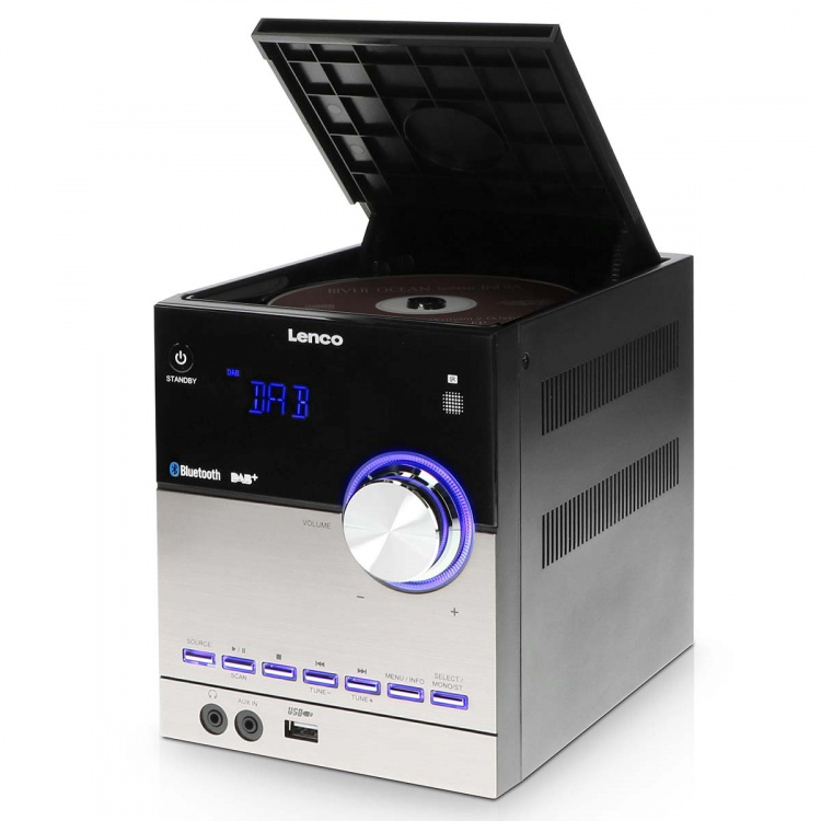 Lenco Micro-apparat med DAB+/FM/CD/Bluetooth® & USB-spiller - Svart Lenco Micro-apparat med DAB+/FM/CD/Bluetooth® & USB-spiller - Svart