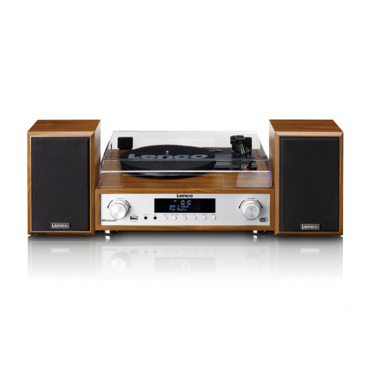Lenco HiFi stereoanlegg med platespiller, DAB+/FM-radio og Bluetooth® Wood Lenco HiFi stereoanlegg med platespiller, DAB+/FM-radio og Bluetooth® Wood