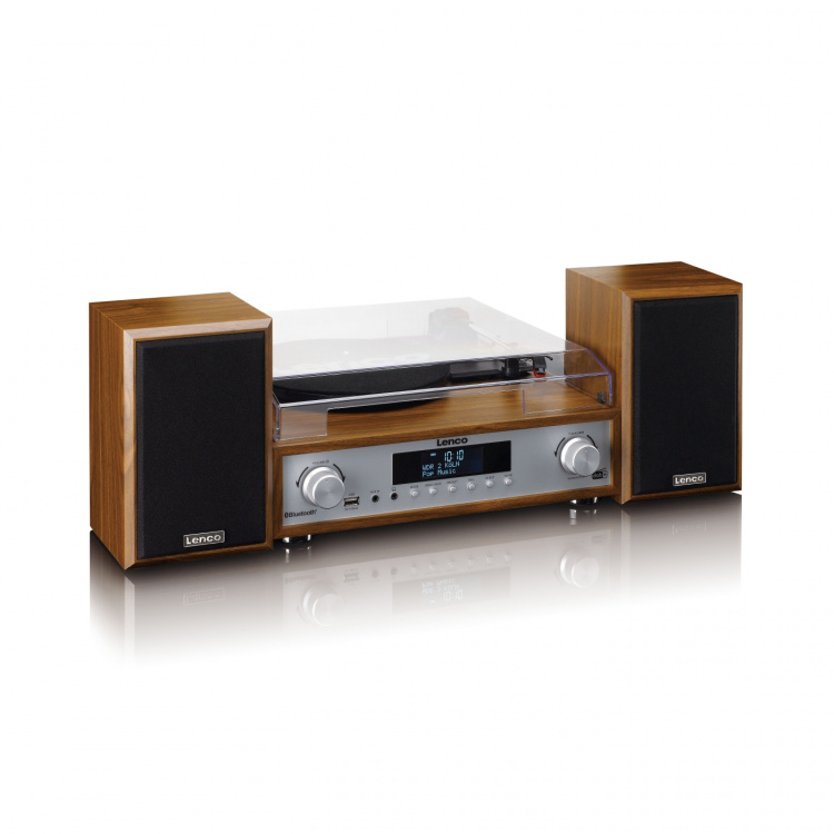 Lenco HiFi stereoanlegg med platespiller, DAB+/FM-radio og Bluetooth® Wood Lenco HiFi stereoanlegg med platespiller, DAB+/FM-radio og Bluetooth® Wood