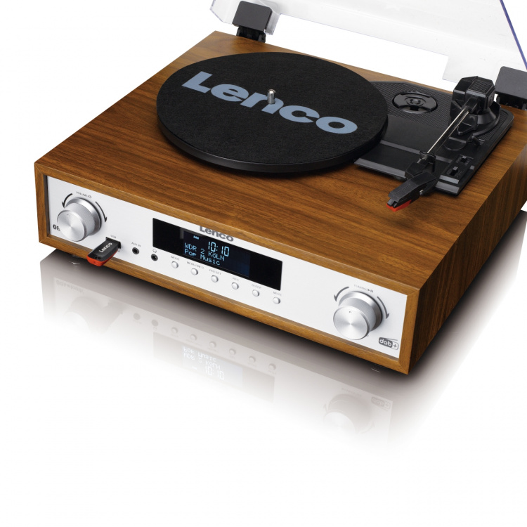 Lenco HiFi stereoanlegg med platespiller, DAB+/FM-radio og Bluetooth® Wood Lenco HiFi stereoanlegg med platespiller, DAB+/FM-radio og Bluetooth® Wood