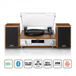 Lenco HiFi stereoanlegg med platespiller, DAB+/FM-radio og Bluetooth® Wood Lenco HiFi stereoanlegg med platespiller, DAB+/FM-radio og Bluetooth® Wood