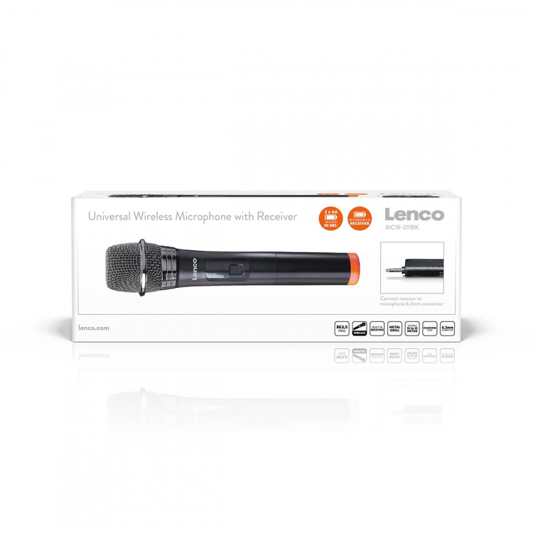 Lenco Trådløs mikrofon med 6,3 mm batteridrevet mottaker