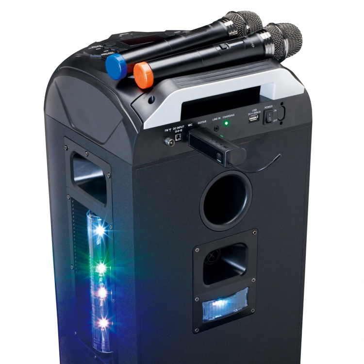 Lenco Sett med 2 trådløse mikrofoner med bærbar batteridrevet mottaker