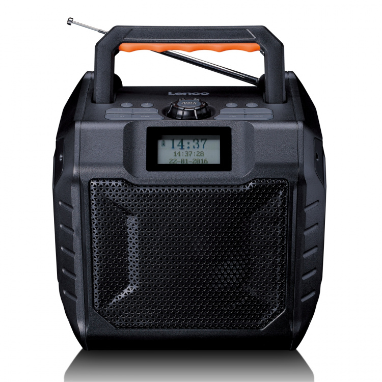Lenco Kraftig bærbar utendørs DAB+/FM-radio med Bluetooth® IPX5 vanntett grå Lenco Kraftig bærbar utendørs DAB+/FM-radio med Bluetooth® IPX5 vanntett grå