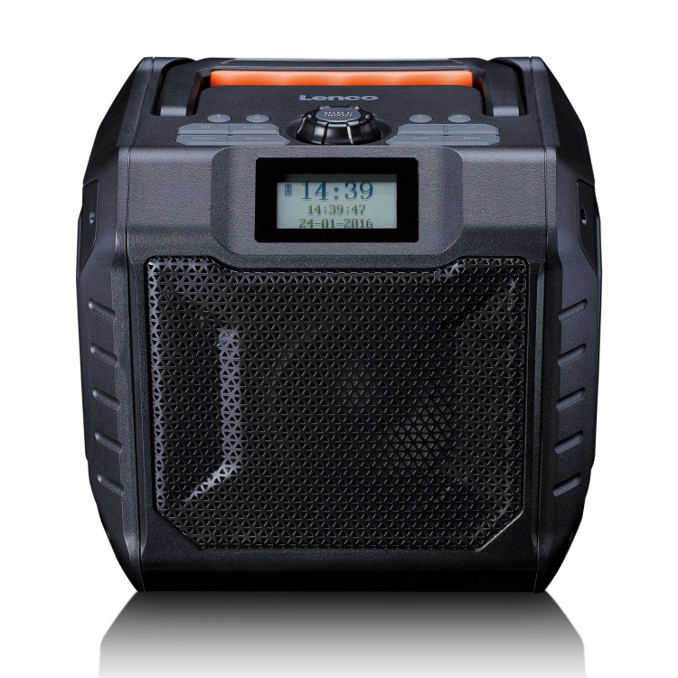 Lenco Kraftig bærbar utendørs DAB+/FM-radio med Bluetooth® IPX5 vanntett grå Lenco Kraftig bærbar utendørs DAB+/FM-radio med Bluetooth® IPX5 vanntett grå