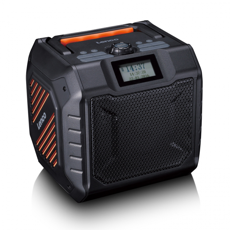 Lenco Kraftig bærbar utendørs DAB+/FM-radio med Bluetooth® IPX5 vanntett grå Lenco Kraftig bærbar utendørs DAB+/FM-radio med Bluetooth® IPX5 vanntett grå