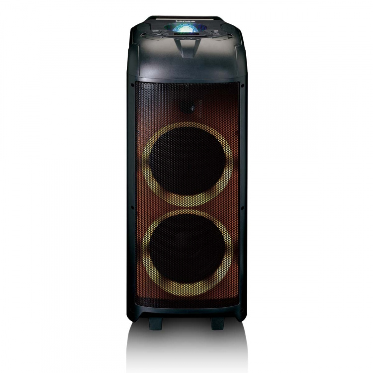 Lenco PA med full LED-belysning foran og diskokule Lenco PA med full LED-belysning foran og diskokule