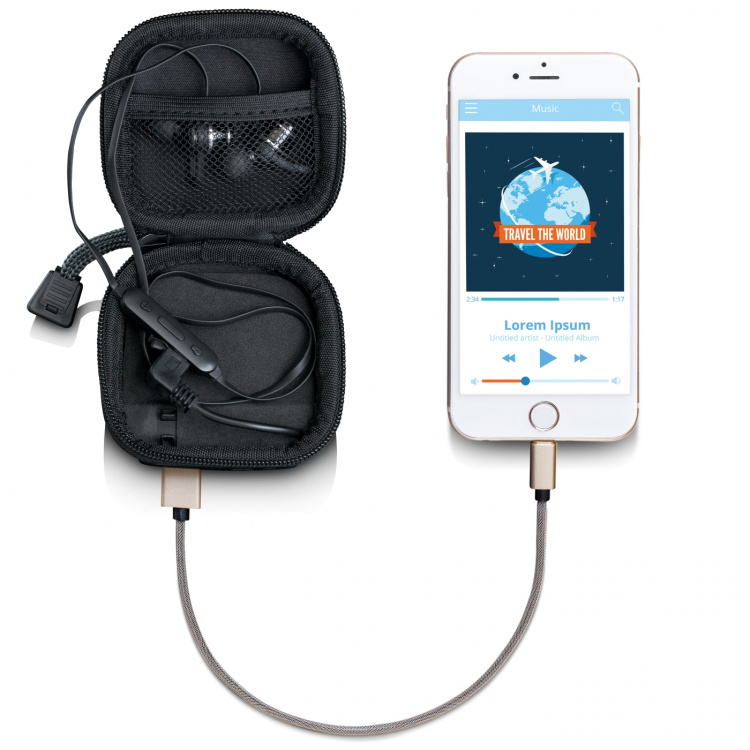 Lenco Etui med innebygd powerbank Grå Lenco Etui med innebygd powerbank Grå