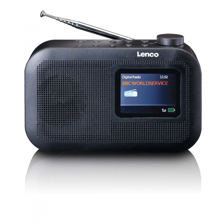 Lenco Bærbar DAB+/FM-radio med Bluetooth® fargedisplaybatteri Svart Lenco Bærbar DAB+/FM-radio med Bluetooth® fargedisplaybatteri Svart