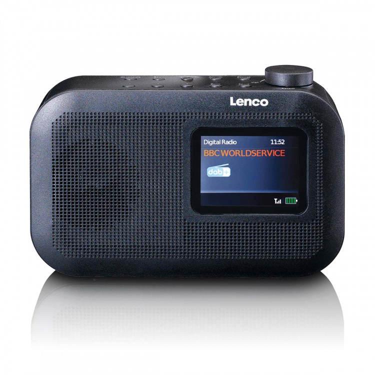 Lenco Bærbar DAB+/FM-radio med Bluetooth® fargedisplaybatteri Svart Lenco Bærbar DAB+/FM-radio med Bluetooth® fargedisplaybatteri Svart