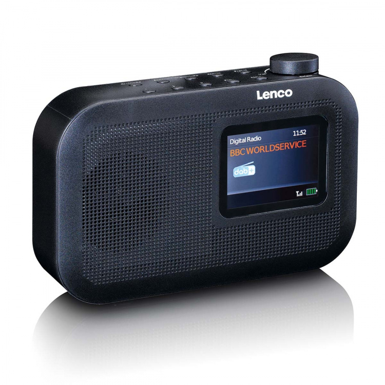 Lenco Bærbar DAB+/FM-radio med Bluetooth® fargedisplaybatteri Svart Lenco Bærbar DAB+/FM-radio med Bluetooth® fargedisplaybatteri Svart