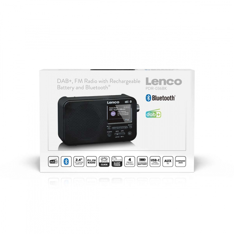 Lenco Bærbar DAB+ FM-radio med Bluetooth® 2,4