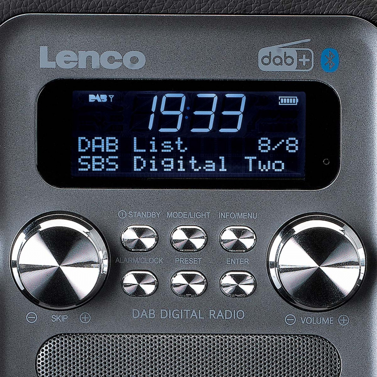 Lenco Bærbar DAB+ FM-radio med Bluetooth® og AUX-inngang, oppladbart batteri Svart Lenco Bærbar DAB+ FM-radio med Bluetooth® og AUX-inngang, oppladbart batteri Svart