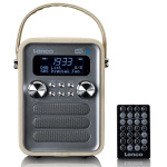 Lenco Bærbar DAB+ FM-radio med Bluetooth® og AUX-inngang, oppladbart batteri Taupe