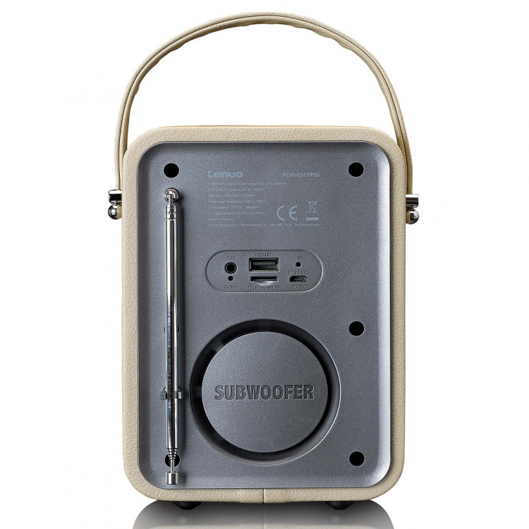 Lenco Bærbar DAB+ FM-radio med Bluetooth® og AUX-inngang, oppladbart batteri Taupe