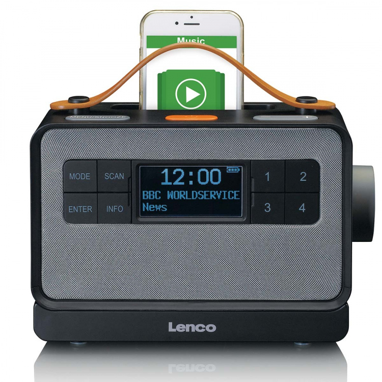 Lenco Bærbar FM/DAB+ radio med store knapper og 