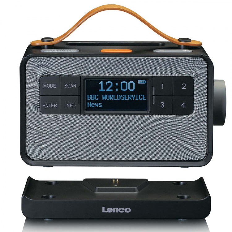 Lenco Bærbar FM/DAB+ radio med store knapper og 