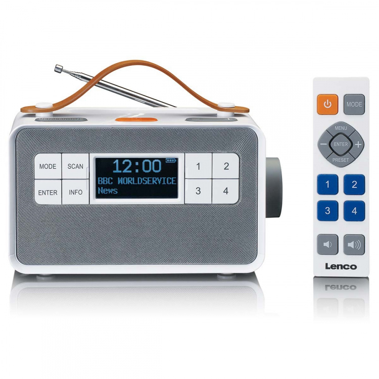 Lenco Bærbar FM/DAB+ radio med store knapper og 