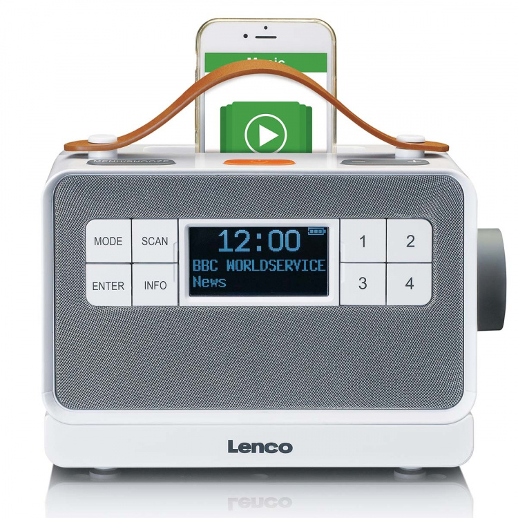Lenco Bærbar FM/DAB+ radio med store knapper og 