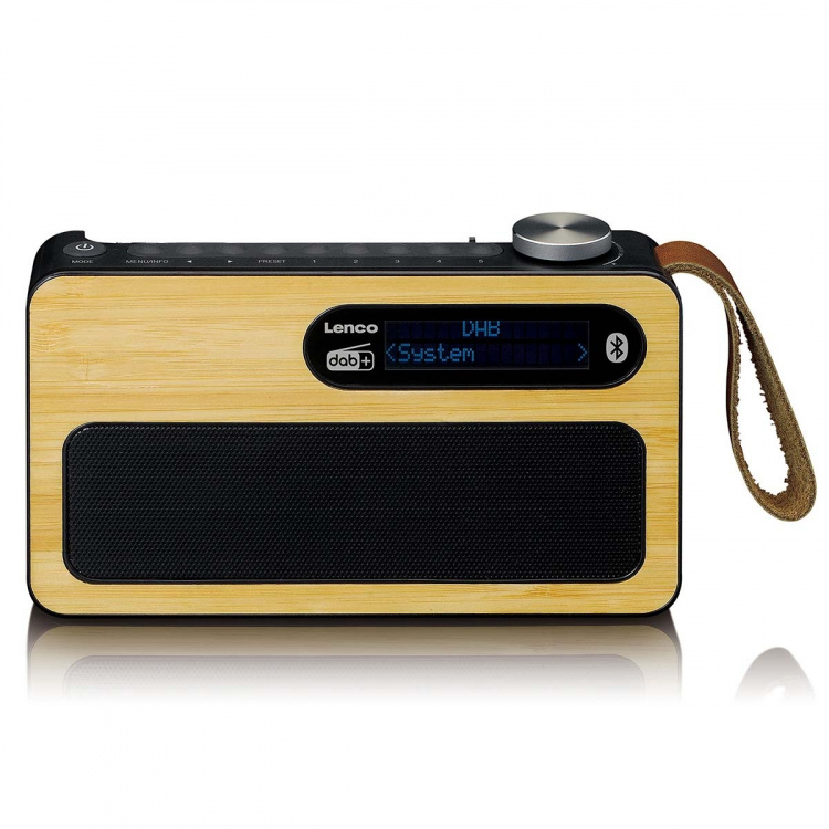 Lenco Bærbar DAB+/ FM-radio med Bluetooth® Bamboo Black Lenco Bærbar DAB+/ FM-radio med Bluetooth® Bamboo Black