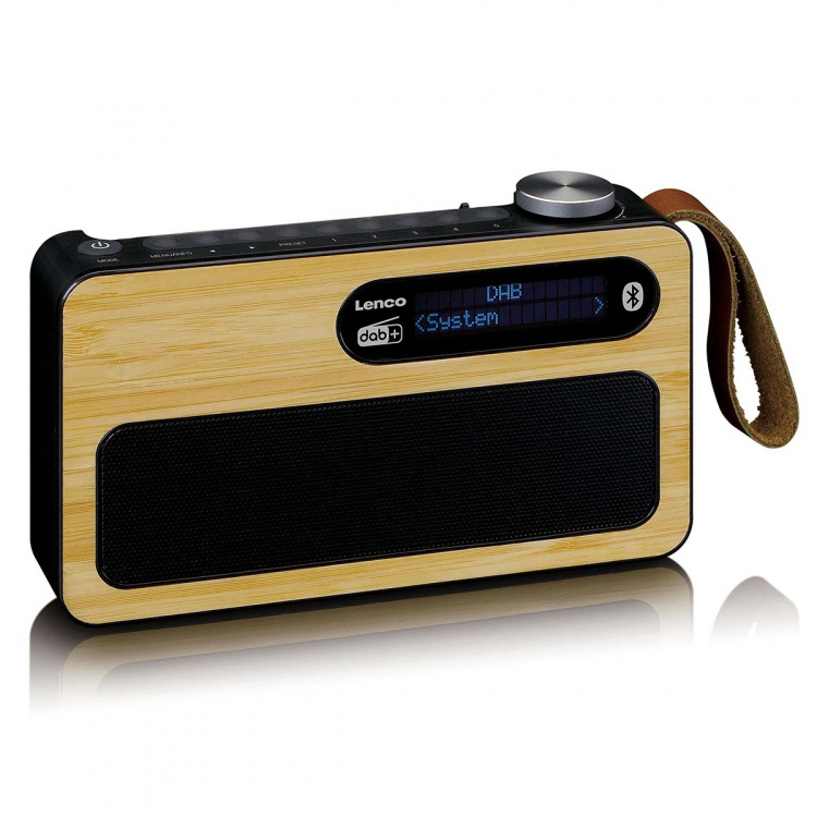 Lenco Bærbar DAB+/ FM-radio med Bluetooth® Bamboo Black Lenco Bærbar DAB+/ FM-radio med Bluetooth® Bamboo Black
