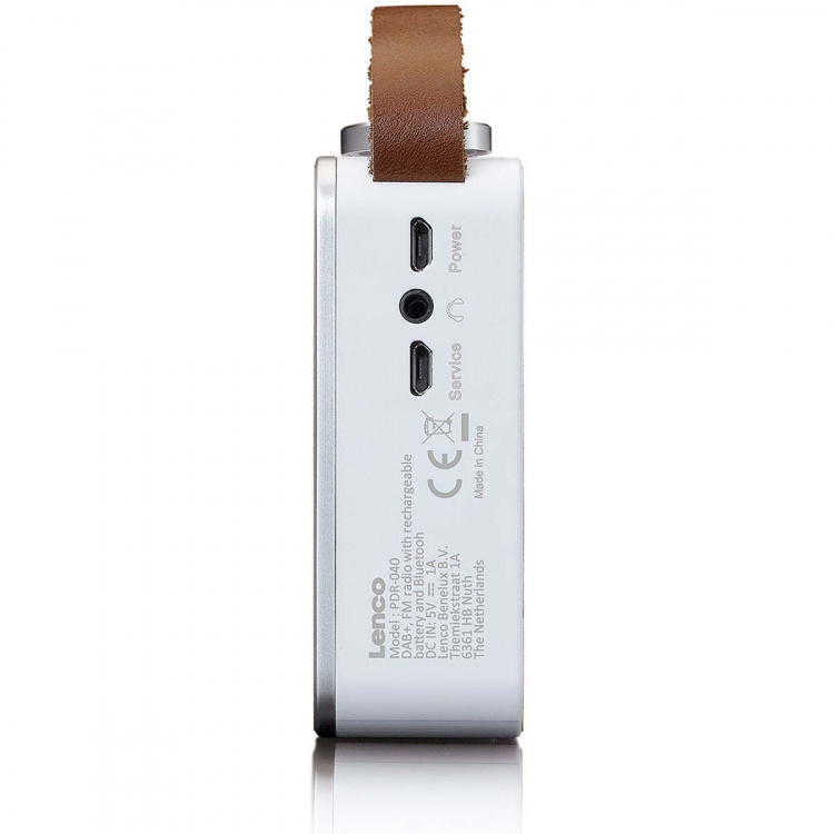 Lenco Bærbar DAB+/ FM-radio med Bluetooth® Bamboo White Lenco Bærbar DAB+/ FM-radio med Bluetooth® Bamboo White
