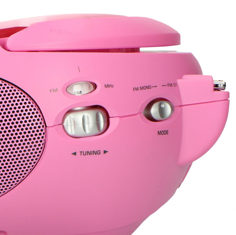Lenco Bærbar FM-radio med CD Pink