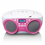 Lenco Bærbar FM-radio/CD/MP3- og USB-spiller Rosa